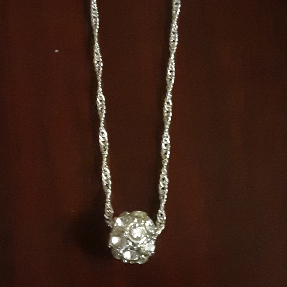 silver necklace with CZ charm